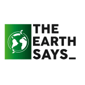 The earth says logo